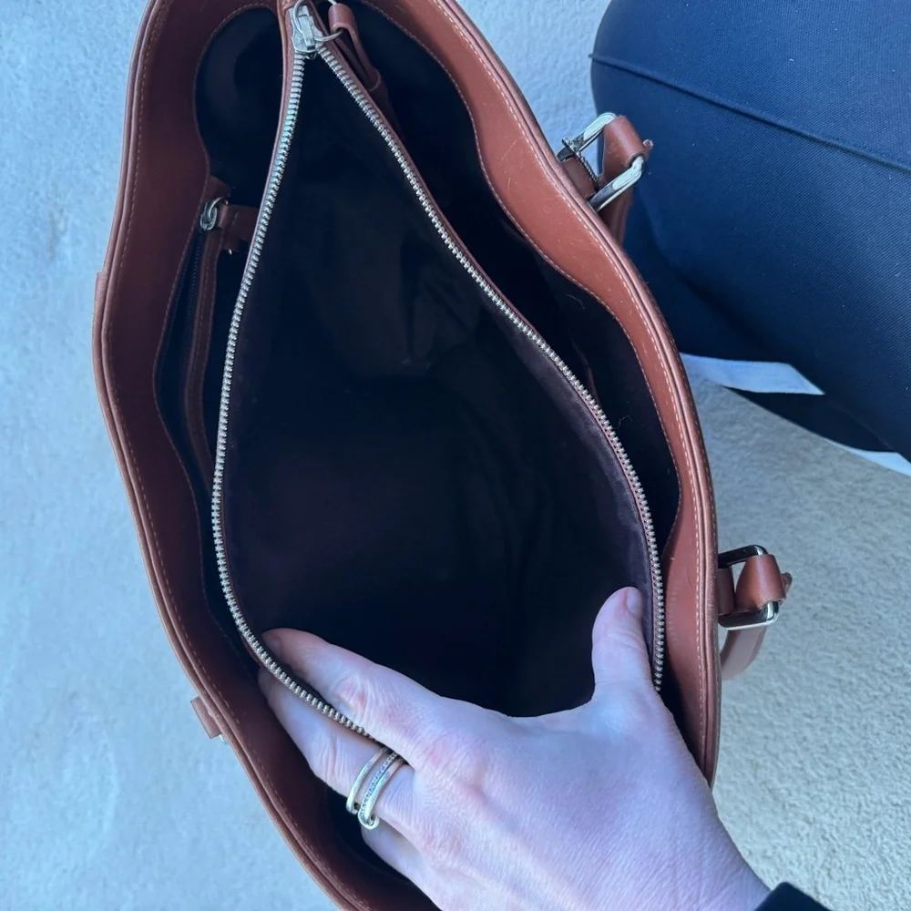 Vintage Coach Hampton Brown Leather Tote Bag